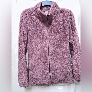 St. John’s Bay active mauve sherpa midweight faux fur jacket (L)